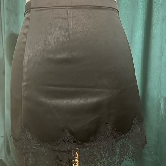 Urban Outfitters Black Mini Skirt with Lace Hem - Picture 1 of 5